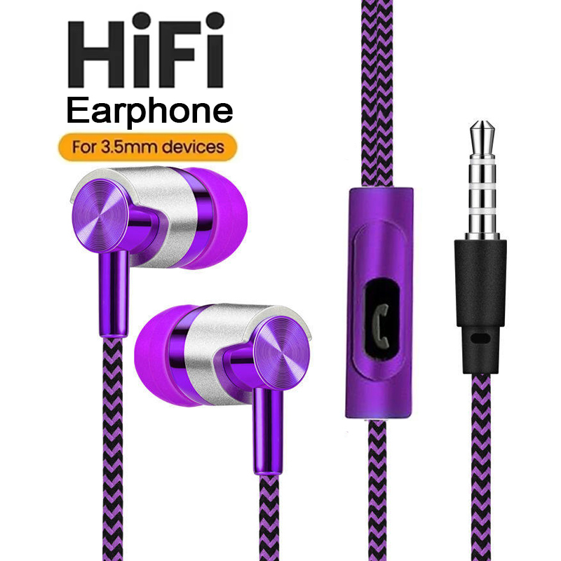 Wired Earphone Mic - 내장형 HD 마이크 3.5mm 유선 이어폰(마이크