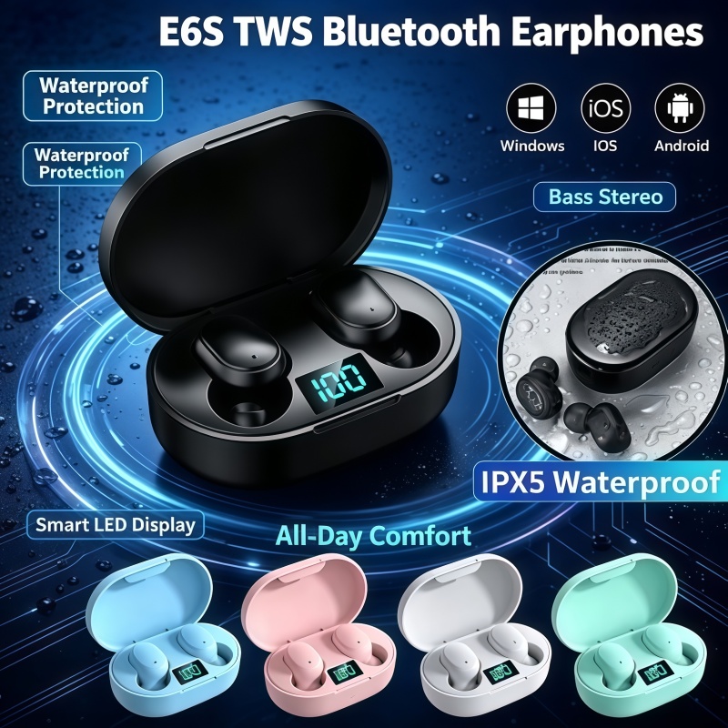 Bluetooth Headset On Ear - 2026년 히트 상품 TWS E6S 폰