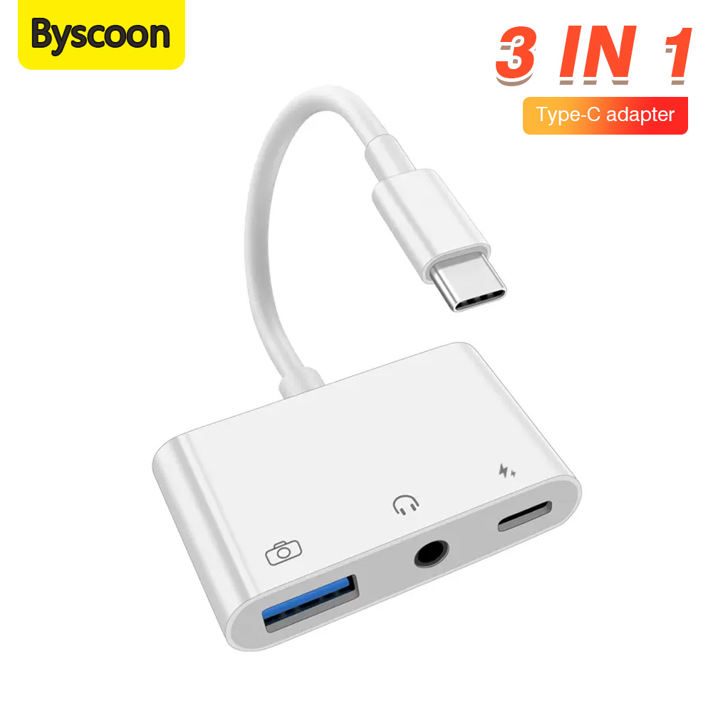 Earphone Splitter Jack - 3 in 1 타입 C to