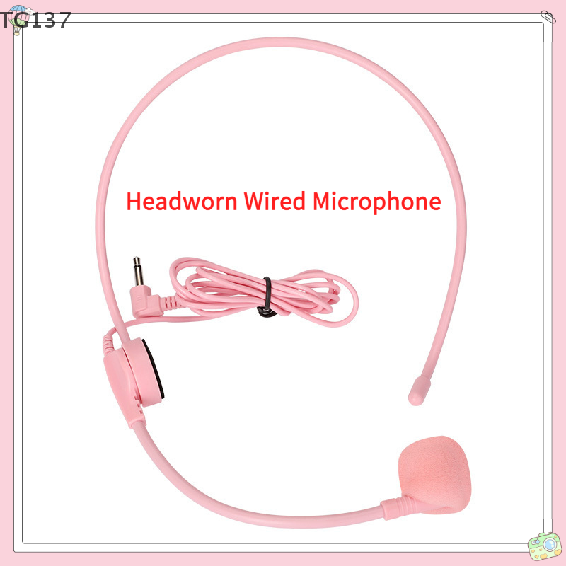 Wired Earphone Mic - 1개 3.5MM 핑크 헤드셋 유선 마이크
