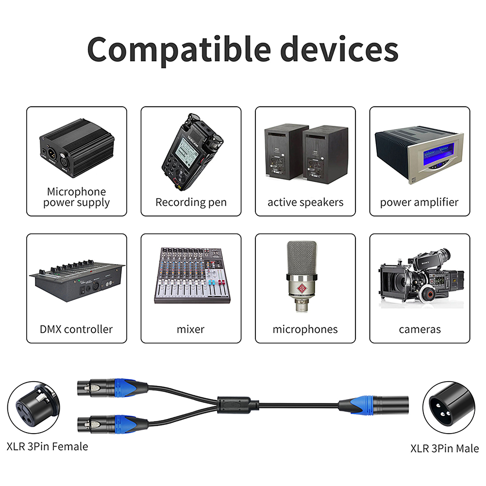 50cm 1 XLR 암 커넥터 - 2 XLR 수 커넥터 - Audio Splitter Y 리뷰 및 가격