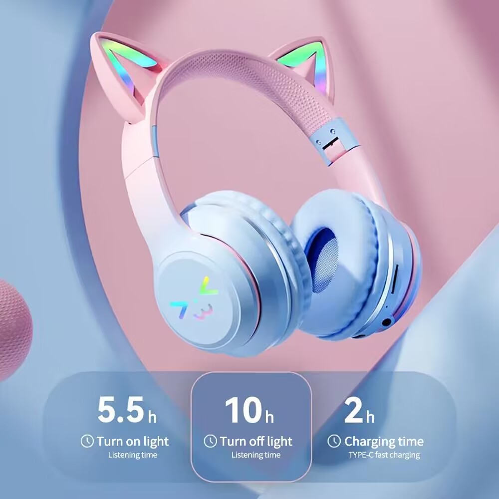RGB 글로우 이어폰 무선 이어 버드 5.3 고양이 귀 - Gaming Headset Rgb 리뷰 및 가격