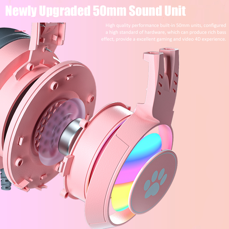 귀여운 고양이 귀 게임용 헤드폰, 마이크 포함, 소음  - Gaming Headset Rgb 리뷰 및 가격