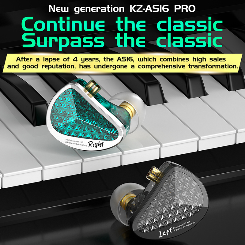 KZ AS16 PRO 유선 헤드폰 8BA 밸런스 전기자 - Audiophile Headphone Wired 리뷰 및 가격
