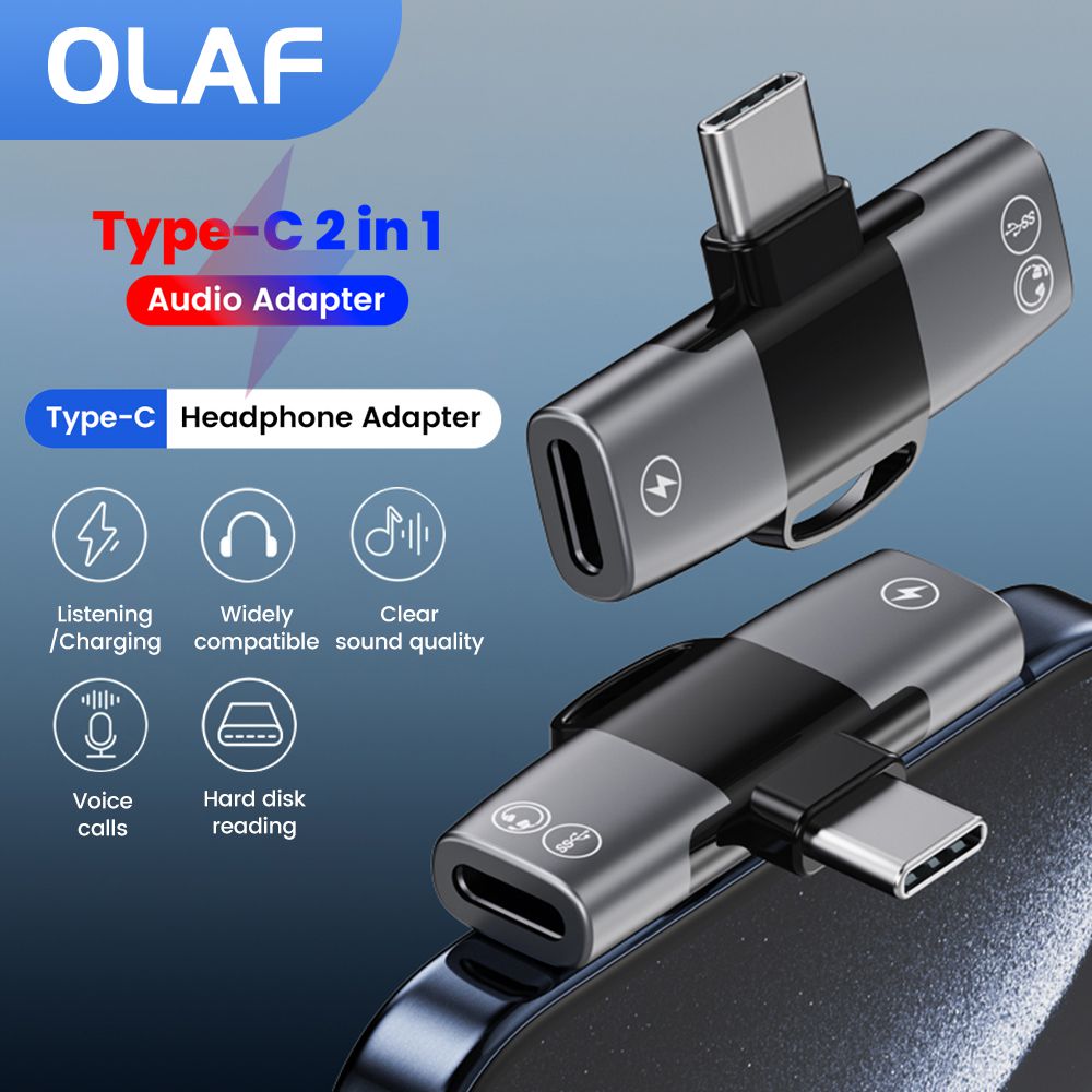 2 in 1 타입 C 오디오 어댑터 USB C - 듀얼 - Earphone Splitter Jack 리뷰 및 가격